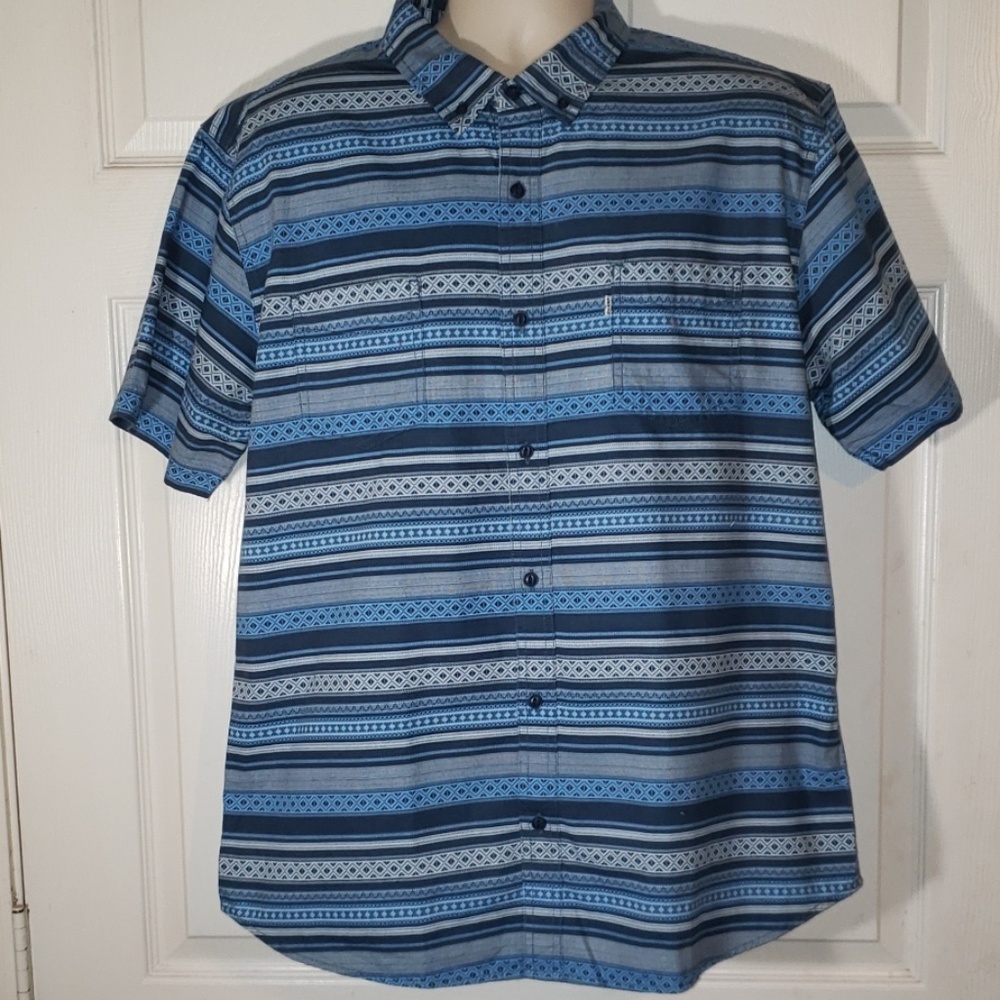 Levi's mens xl blue striped button down shirt